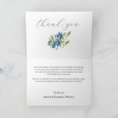 Remerciements Carte de remerciement de mariage Rustic Blueberry (Intérieur)
