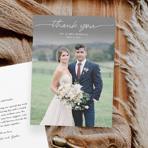 Remerciements Carte de remerciement de mariage simple avec écrit