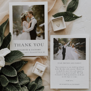Remerciements Carte de remerciement de mariage simple et minimal