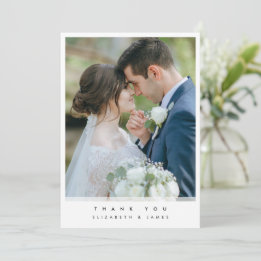Remerciements Carte de remerciement de mariage simple photo