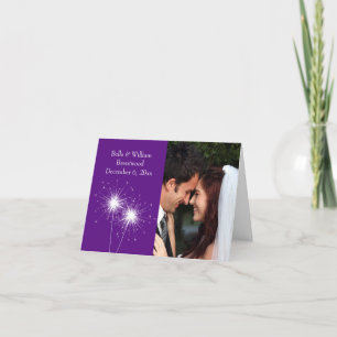 Remerciements Carte de remerciement de mariage Sparkler violet