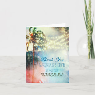 Remerciements carte de remerciement de mariage sur la plage avec