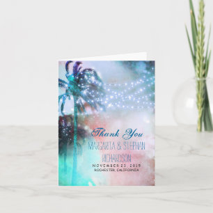 Remerciements carte de remerciement de mariage sur la plage avec