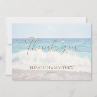 Remerciements Carte de remerciement de mariage sur la plage/Merc