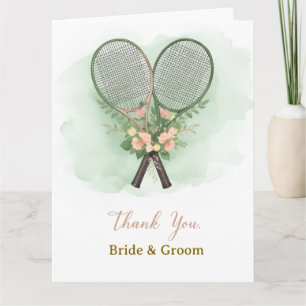 Remerciements Carte de remerciement de mariage Tennis 