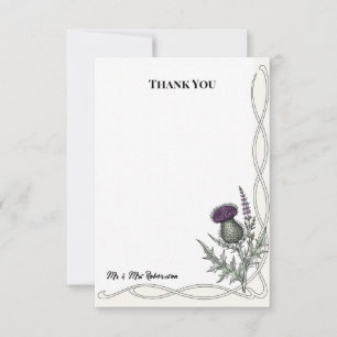 Remerciements Carte de remerciement de mariage Thistle Celtic Kn