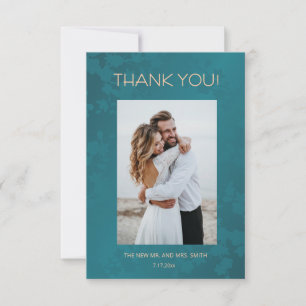 Remerciements Carte de remerciement de mariage ton bijou paon