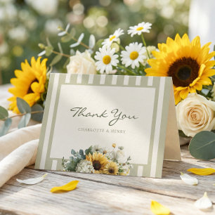Remerciements Carte de remerciement de mariage Tournesol