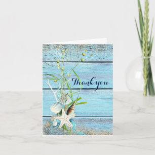 Remerciements Carte de remerciement de mariage tropical Blue Woo