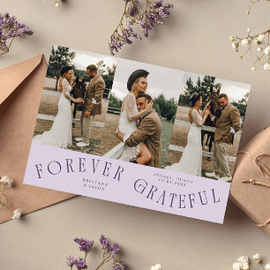Remerciements Carte de remerciement de mariage violet multi phot