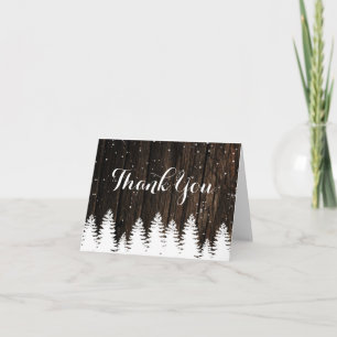 Remerciements Carte de remerciement de mariage Winter Wonderland