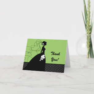 Remerciements Carte de remerciement de mariée silhouette verte