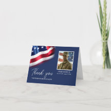 Carte de remerciement de mémorial de vétéran avec