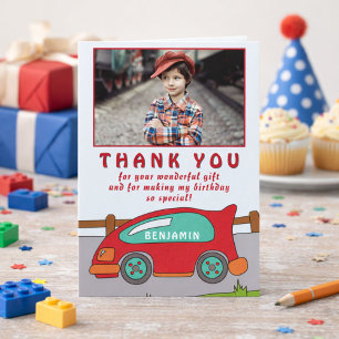 Remerciements Carte de remerciement de naissance de voiture de c