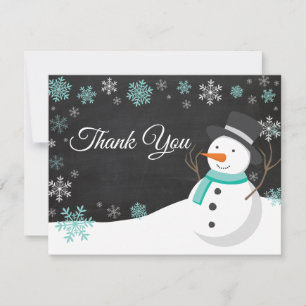 Remerciements Carte de remerciement de Noël d'hiver Bonhomme de