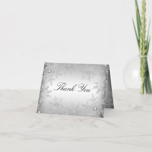 Remerciements Carte de remerciement de Noël en cristal d'argent