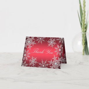 Remerciements Carte de remerciement de Noël en cristal rouge en