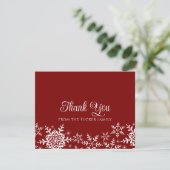 Remerciements Carte de remerciement de Noël ou d'hiver à flocons (Debout devant)