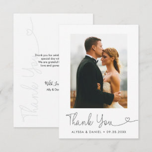 Remerciements Carte de remerciement de photo de mariage à scénar