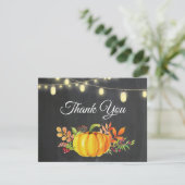 Remerciements Carte de remerciement de pumpkin d'automne rustiqu (Debout devant)