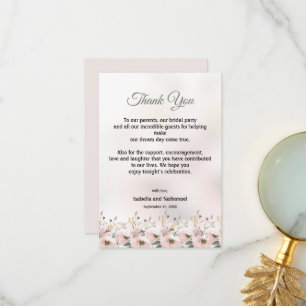 Remerciements Carte de Remerciement de Réception de Mariage Flor