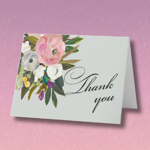Remerciements Carte de Remerciement de Retraite Élégante et Flor