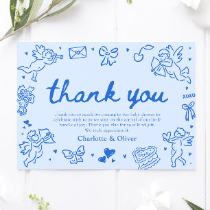 Remerciements Carte de remerciement de Saint-Valentin dessinée à