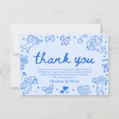 Remerciements Carte de remerciement de Saint-Valentin dessinée à (Devant)