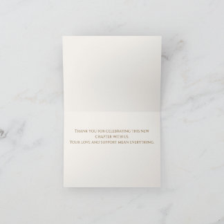 Remerciements Carte de remerciement de second mariage minimalist