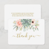 Remerciements Carte de remerciement de succulentes (Devant / Derrière)