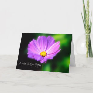 Remerciements Carte de remerciement de sympathie Purple Cosmos