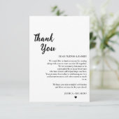 Remerciements Carte de remerciement de table de mariage minimali (Debout devant)