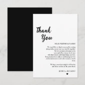 Remerciements Carte de remerciement de table de mariage minimali (Devant / Derrière)