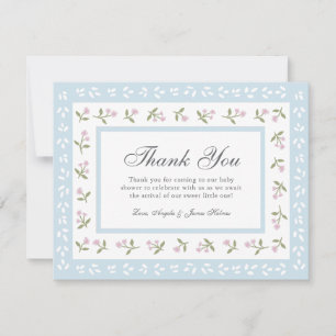 Remerciements Carte de remerciement délicate à bordure florale p