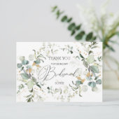 Remerciements Carte de remerciement demoiselle d'honneur à feuil (Debout devant)