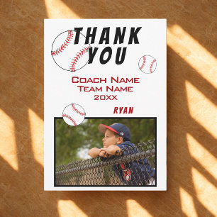 Remerciements Carte de remerciement d'entraîneur de baseball ave