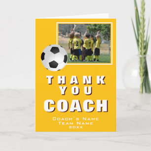 Remerciements Carte de remerciement d'équipe de football jaune p