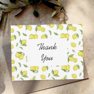 Remerciements Carte de remerciement d'été au citron