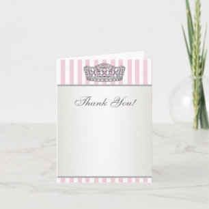 Remerciements Carte de remerciement Diamant Tiara Argent Rose Pr