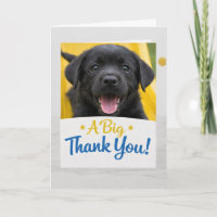 Carte de remerciement drôle de chiot Labrador noir