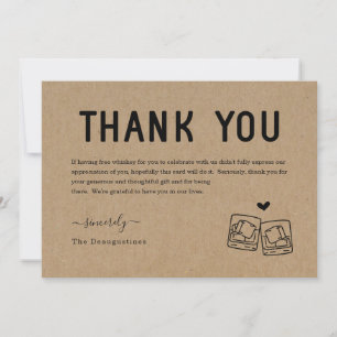 Remerciements Carte de remerciement drôle de whisky gratuit