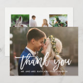 Remerciements Carte de remerciement éditables COULEUR de calligr (Devant / Derrière)