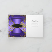 Remerciements Carte de remerciement Élégant Violet Noir Or Damas (Intérieur)