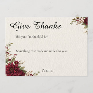 Remerciements Carte de remerciement élégante de Thanksgiving en