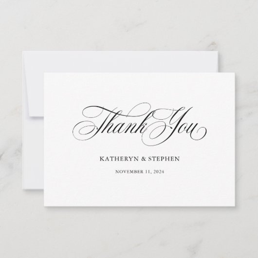 Remerciements Carte de remerciement élégante en calligraphie de  (Devant)