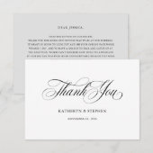 Remerciements Carte de remerciement élégante en calligraphie de  (Devant / Derrière)