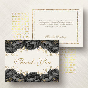 Remerciements Carte de remerciement élégante et florale pour Qui