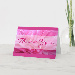 Remerciements Carte de remerciement élégante Pink Peony