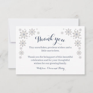 Remerciements Carte de remerciement élégante pour Baby Shower Fl