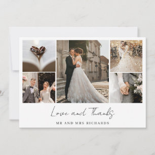 Remerciements Carte de remerciement élégante pour mariage avec u